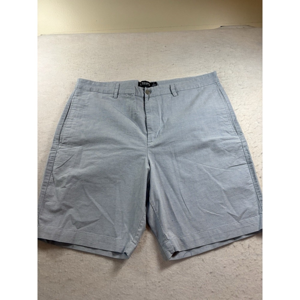 Chaps Mens 39x9 Bermuda Stretch Chambray‎ Shorts Retreat Blue Preppy